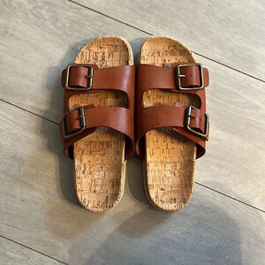 ESPRIT  Big Buckle Slide Sandal, Size 8
